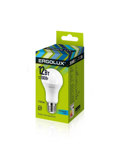Лампа светодиодная Ergolux LED-A60-12W-E27-4K,ЛОН 12Вт,E27,4500K 12151