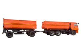 Фура сцепка имеет общую длину 15,1 м; ширину 2,45  м и высоту 2,1 м. Грузоподъемность 20 т