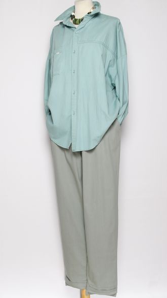 Брюки "НИЗ АСИММЕТРИЯ" серо-голубые р.48,50,56