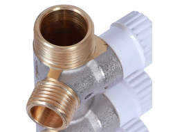 Коллектор STOUT распределительный 3/4", 4 отвода 1/2" плоское уплотнение (Арт. SMB 6852 341204)