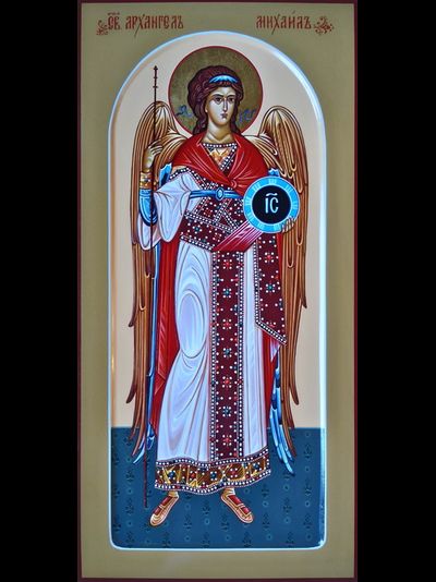 Михаил Архангел, Святой Архистратиг. Рукописная мерная икона.