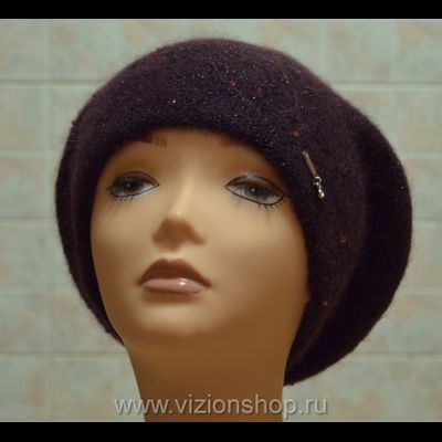 Берет с пайетками бордовый Vizio Италия 5609