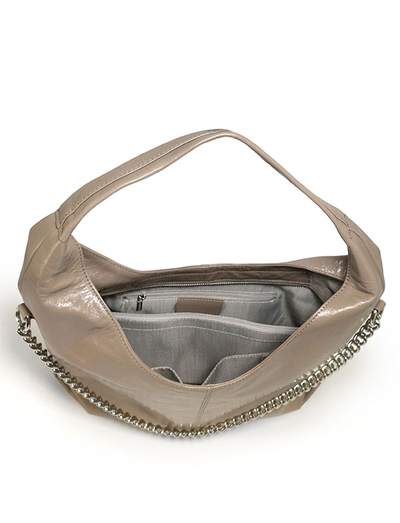 (АРТИКУЛ: 9927/1) СУМКА МЕШОК, БОЛЬШАЯ, НАТУРАЛЬНАЯ КОЖА С ГЛЯНЦЕМ, БЕЖЕВАЯ, РУЧКА ЧЕРЕЗ ПЛЕЧО