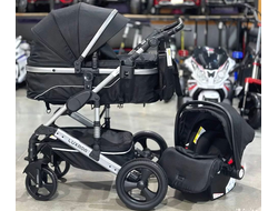 Детская коляска 3 в 1 Luxmom 558 Черный