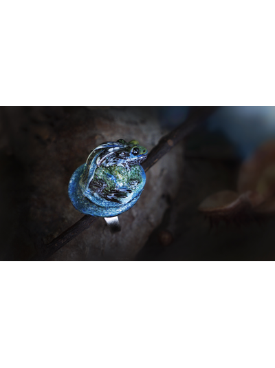 &quot;Водный мир. Пробуждение&quot;, кольцо-миниатюра с волшебным островом и крылатой лягушкой