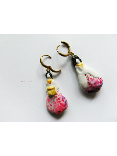 Серьги из холодного фарфора "Восточная красавица"