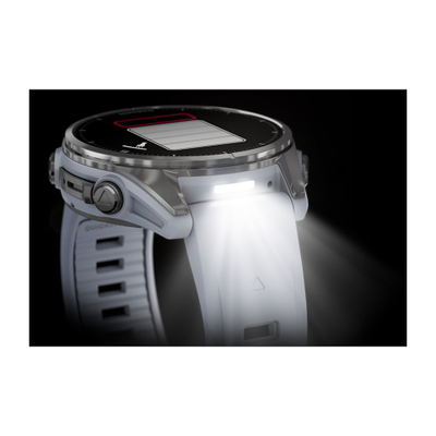 Умные часы Garmin Fenix 8 - 43 мм, AMOLED серебристый корпус, белый ремешок (010-02903-00)