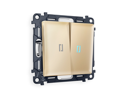 Переключатель 2-кл с подсветкой 10000K Шампань - Ambrella Volt - ALFA
