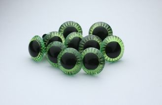 Глаза живые зеленые с лучиками, диаметр 11 мм, 1000 шт (Оптом)