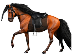 Конь с упряжью (каштановый, вишневый) - Коллекционная ФИГУРКА 1/12 scale Ili horse (JXK063B) - JXK