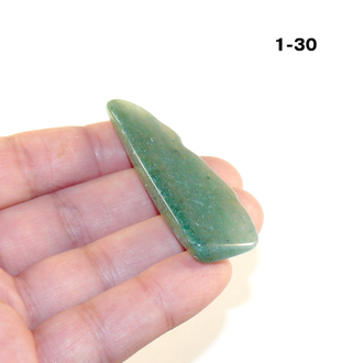 Авантюрин натуральный (галтовка) зеленый №1-30: 10,4г - 55*20*8мм