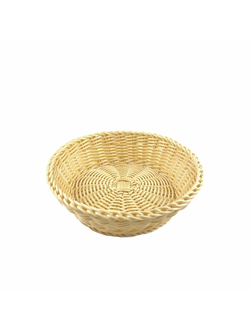 Корзина для хлеба круглая d=22 см. h=6 см. бежевая, полиротанг