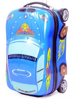 Детский чемодан BMW синяя машина