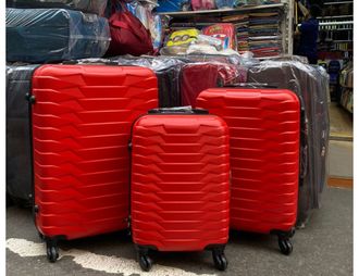 Комплект из 3х чемоданов Корона Самсон abs S,M,L красный