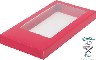 Коробка для шоколадной плитки 180*90*17 мм, красная