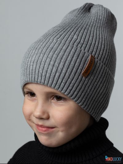 Шапка 25301-01 50%хлопок 50%акрил, серый 56-58