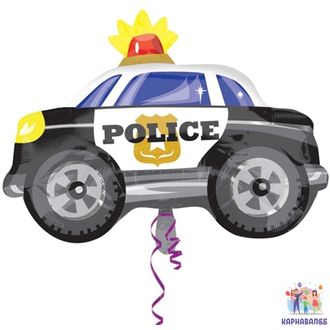 Шар Машина полиция 84 см фольга ( шар + гелий + лента)