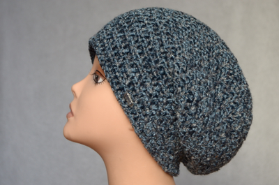 Женский вязаный берет из микровискозы Vizio Италия 6101 голубой