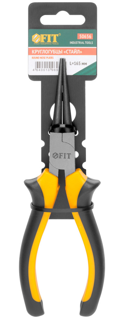 Круглогубцы "Стайл", мягкие прорезиненные ручки, молибденовое покрытие 165 мм FIT 50656