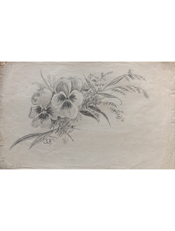 "Цветы" бумага карандаш 1919 год