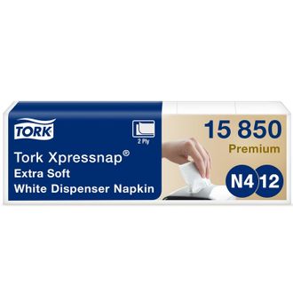 Салфетки бумажные Tork Xpressnap Premium N 4/N12 2 слоя, 200л 5пач /уп 15850