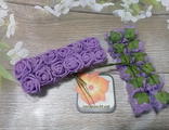 Роза из фоамирана+органза на проволоке,диаметр  20-25 мм. Цена за 12 шт. Цвет фиолетовый