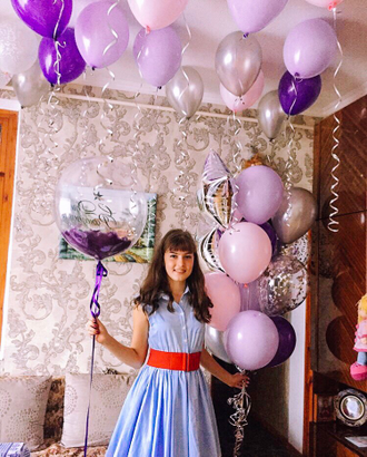 фиолетовые и сиреневые воздушные шары краснодар