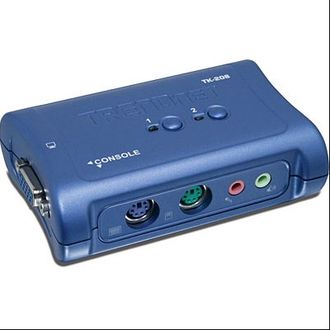 KVM переключатель TrendNet TK-208 для 2 ПК (VGA + 2 PS/2 + аудио) (комиссионный товар)