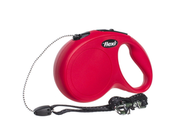Рулетка для собак Flexi NEW CLASSIC S 8м/ до 12 кг красная, трос
