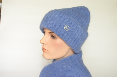 Шапка с отворотом и палантин Италия Vizio 6946