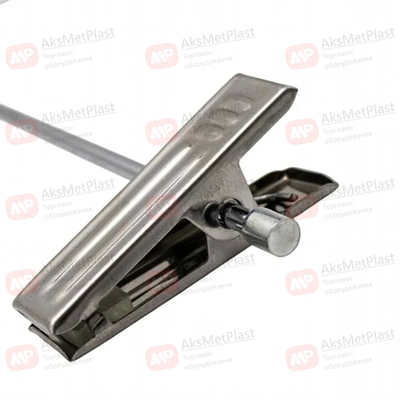 7879 Вешалка металлическая брючная с прищепками хромированная L=350 мм