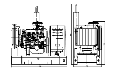 Индустриальный дизель генератор WPG22F1, 16 кВт схема