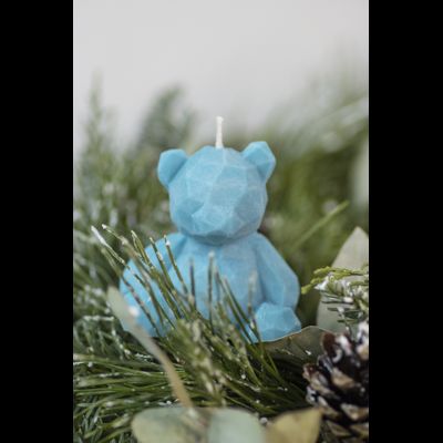 Свеча "Мишка геометрия" Бирюза