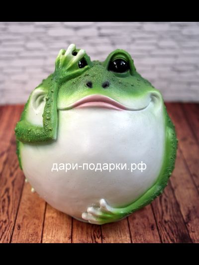 ЛЯГУШКА-добряша - символ богатства и долголетия! 20*18см   0,7кг    полистоун пр-во Россия 958/012260