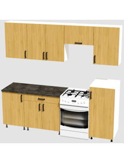 Кухня Эконом 1,8 метра с полуколонкой (1300х500) Цвет: Дуб Сонома/Дуб Сонома