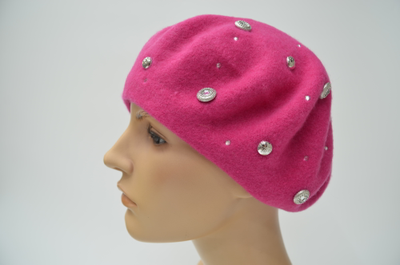 Берет фуксия фетровый