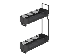 Бутылочница 150мм, со стеклом, графит, Soft-Close, 6 делителей серия GLX ПРАВАЯ  (855-15-09R) TALISMAN *