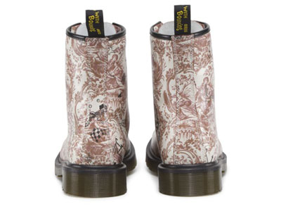 Ботинки Dr. Martens 1460 CHERRY RED ON WHITE VANDALISED JOUY