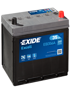 АККУМУЛЯТОР автомобильный EXIDE EXCELL EB356A (АЗИАТСКИЙ ТИП КОРПУСА) R+ 35Ah 240А (En)