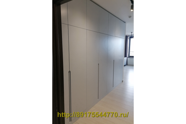 048-2 Шкаф встроенный в нишу с распашными дверями, в прихожей.
Фасады МДФ покраска.
