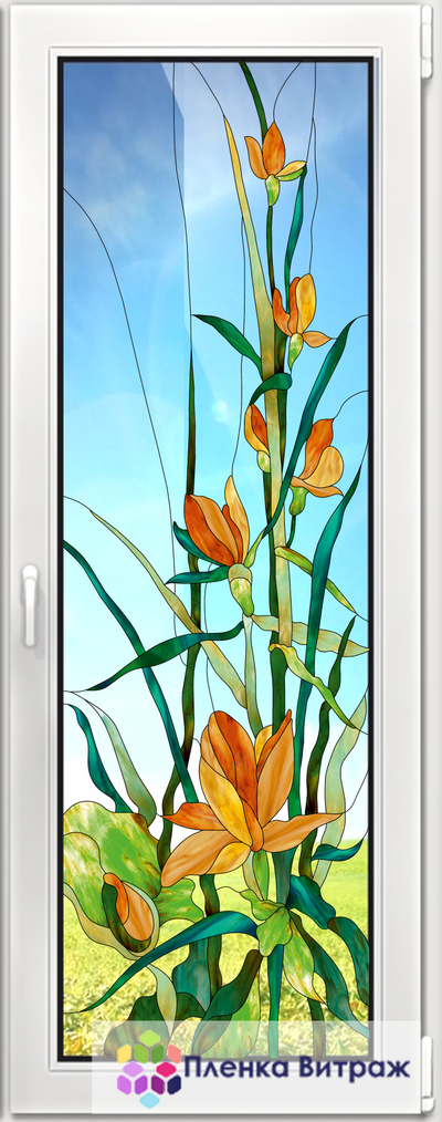 Витражная пленка на окна самоклеющаяся пленка на окна витражная пленка матовая лилии