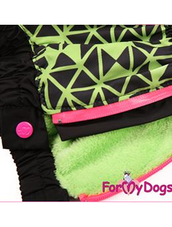 Теплый комбинезон для больших собак Паутинка чер/зел