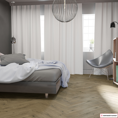 Паркетная доска Barlinek Венгерская елка Дуб Ontario (Toffee) 110 мм елочка масло замок 2G толщина 14 мм 0.5 м2