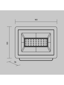 Прожектор Flood 4000К 30Вт IP 65, FL001-L30B4K