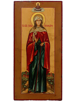 Ксения Петербургская, Святая блаженная. Рукописная икона 25х50см.