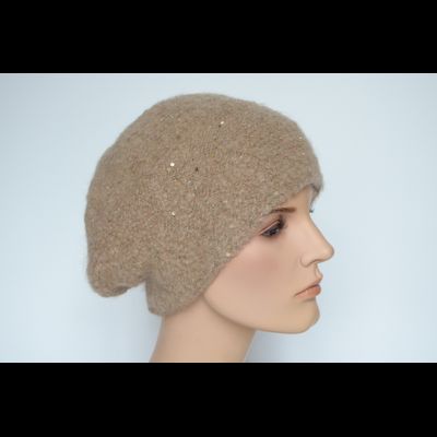 Коричневый женский берет вязаный Vizio Италия 6943