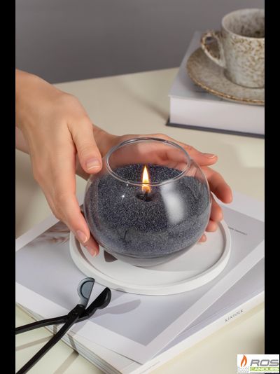 Насыпная свеча "Шар" 12*10 см, цвет "Чёрный"