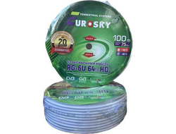 Кабель RG6U 64% белый  1м