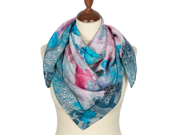 Павловопосадские шелковые платки 89x89 см (крепдешин), без бахромы.