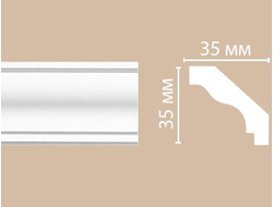 Потолочный плинтус из полиуретана с гладким профилем DECOMASTER (Декомастер) - 96230 (35х35х2400мм)
